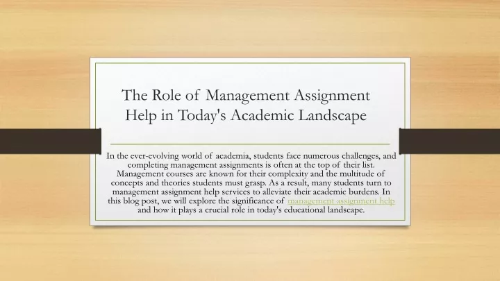 the role of management assignment help in today s academic landscape