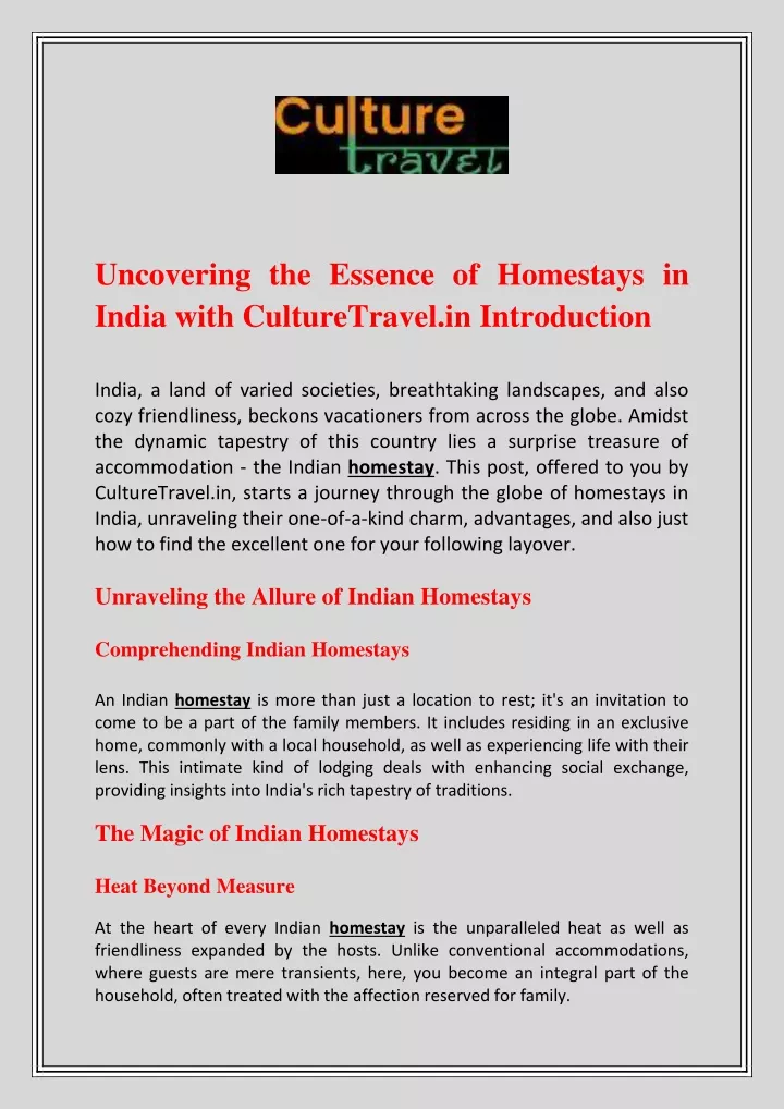 uncovering the essence of homestays in india with