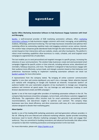 spotler offers marketing automation software
