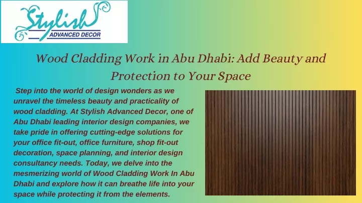 wood cladding work in abu dhabi add beauty