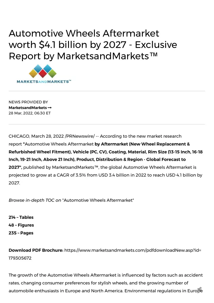 automotive wheels aftermarket worth 4 1 billion