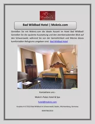 Bad Wildbad Hotel | Moknis.com