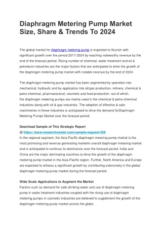 diaphragm metering pump market size share trends