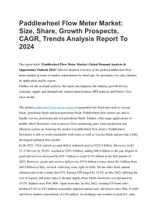 paddlewheel flow meter market size share growth
