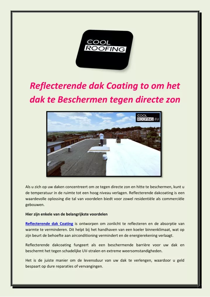 reflecterende dak coating