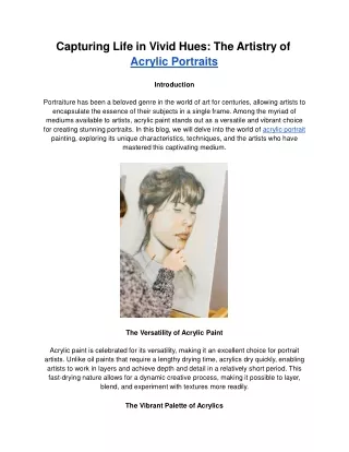 Acrylic portrait blog