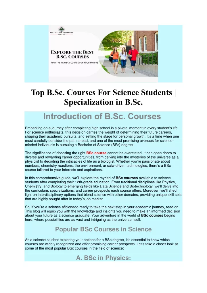 PPT - Top B.sc Courses For Science Students PowerPoint Presentation ...