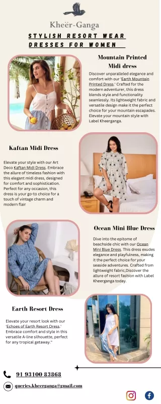 "Shop Stylish Resort Wear Dresses for Women | Label Kheerganga "