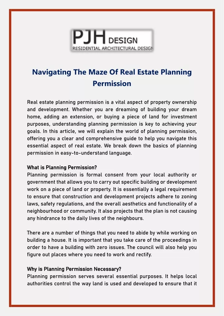 navigating the maze of real estate planning