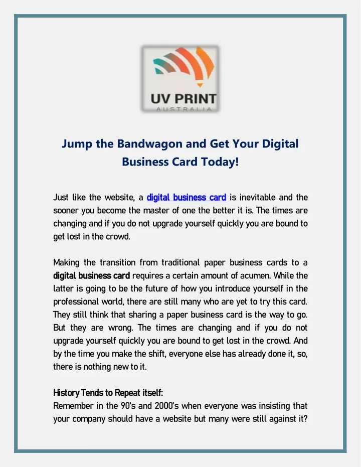 jump the bandwagon and get your digital business