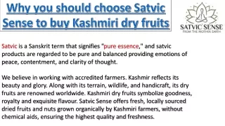 Why you should buy Satvic Sense Kashmiri Dry Fruits