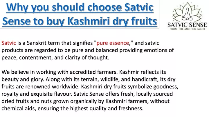 why you should choose satvic sense