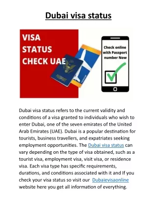 Dubai visa status