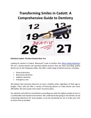 Transforming Smiles in Cadott  A Comprehensive Guide to Dentistry