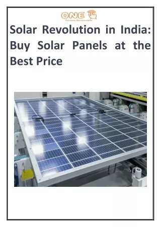 Buy Solar Module Online from Best Solar Distributor in India