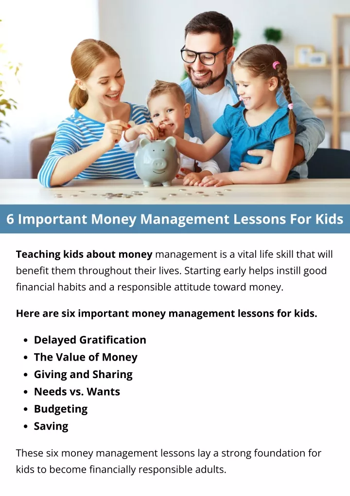 6 important money management lessons for kids