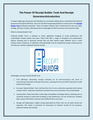 the power of receipt builder tools and receipt