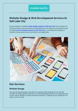Website Design & Web Development Services In Salt Lake City
