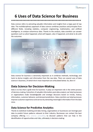6 Uses of Data Science for Business