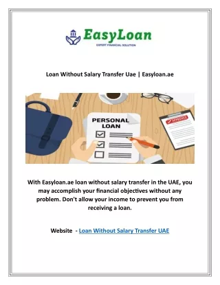 Loan Without Salary Transfer Uae | Easyloan.ae