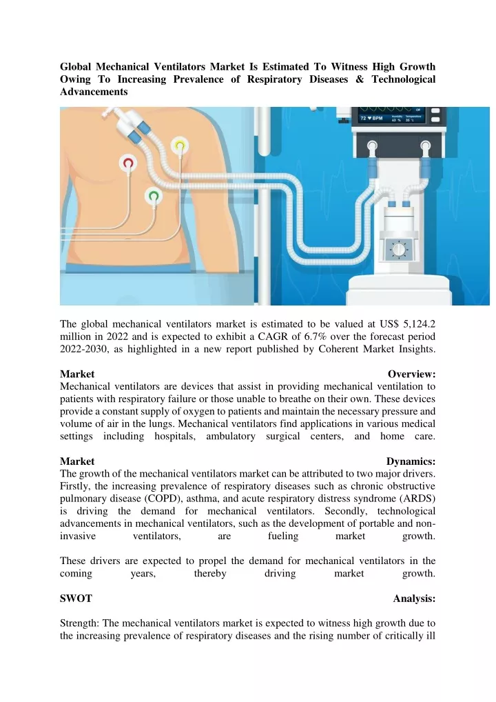 global mechanical ventilators market is estimated