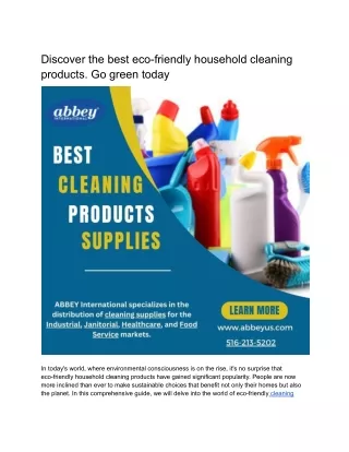 Discover the best eco-friendly household cleaning products