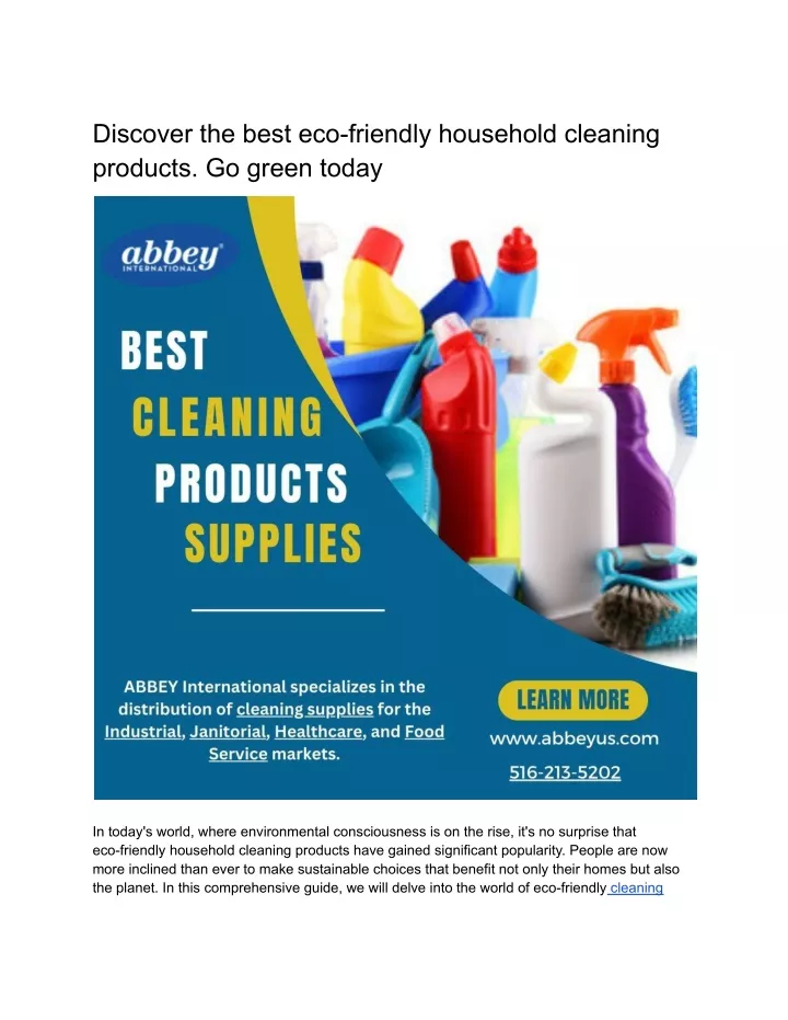 discover the best eco friendly household cleaning