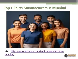 Top T Shirts Manufacturer in Mumbai - Sunstar Apparels