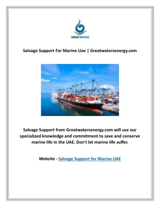Salvage Support For Marine Uae | Greatwatersenergy.com