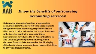 Know the benefits of outsourcing accounting services!