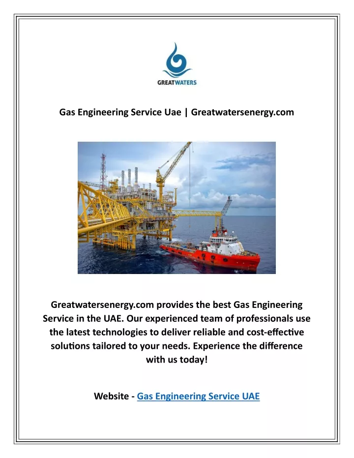 gas engineering service uae greatwatersenergy com