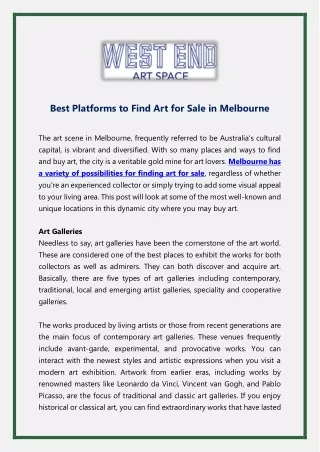 Best Platforms to Find Art for Sale in Melbourne