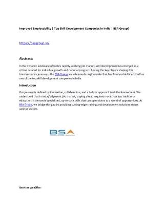 BSA Group Facility Management Services