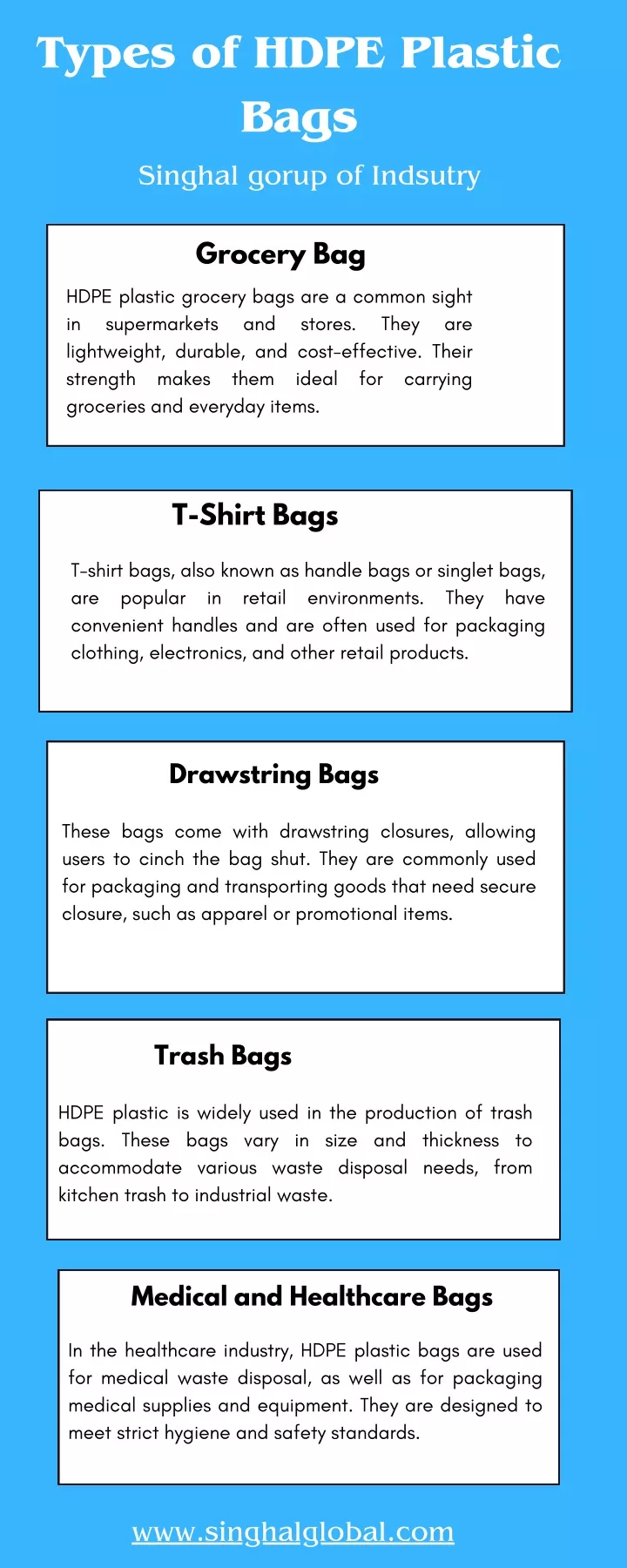 types of hdpe plastic bags