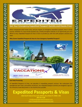 Get Your Emergency Expedited Passport Quickly and Hassle-Free!