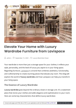 Elevate luxury wardrobe furniture