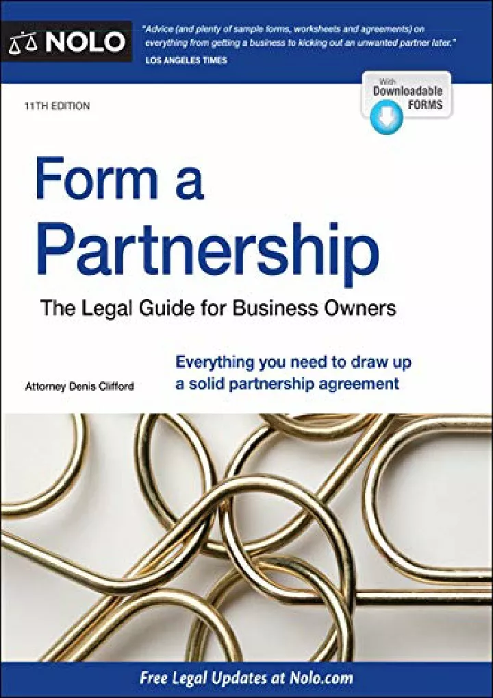 form a partnership the legal guide for business