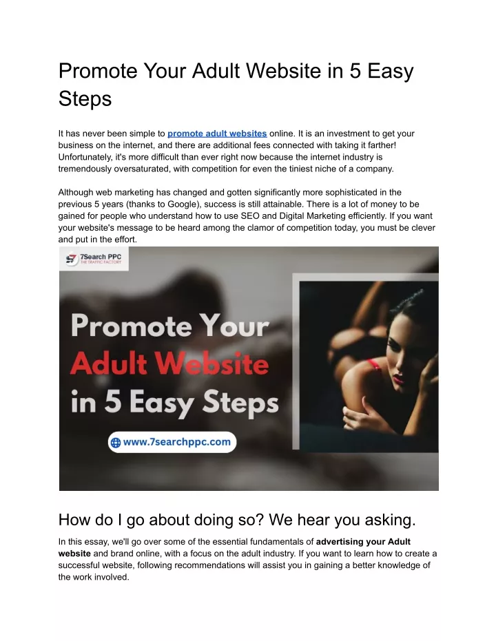 promote your adult website in 5 easy steps