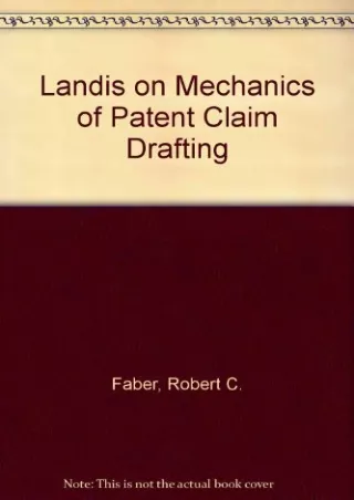 DOWNLOAD [PDF] Landis on Mechanics of Patent Claim Drafting ebooks