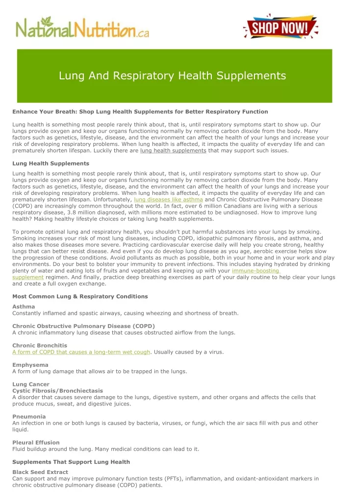 lung and respiratory health supplements