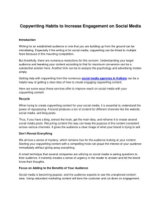 Copywriting Habits to Increase Engagement on Social Media