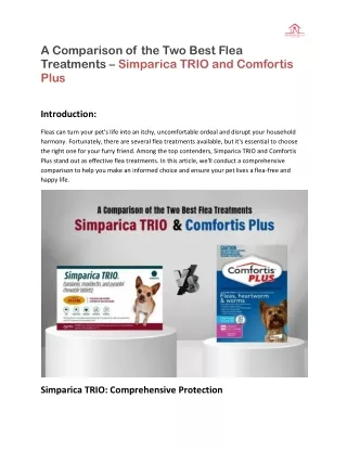 A Comparison of the Two Best Flea Treatments – Simparica TRIO and Comfortis Plus