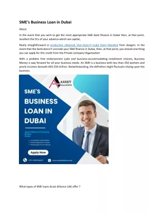 SME business loan in Dubai