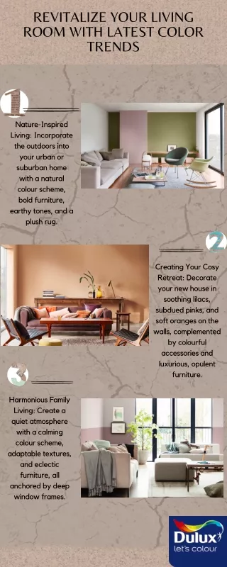 Utilise current colour trends to make your new living space come to life.