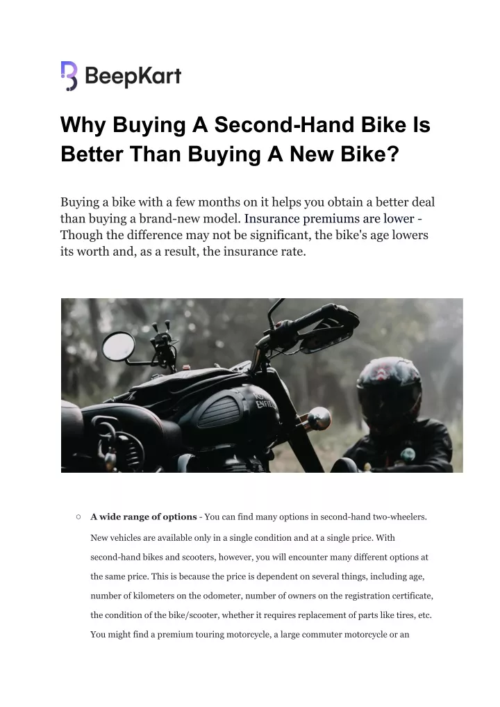 why buying a second hand bike is better than