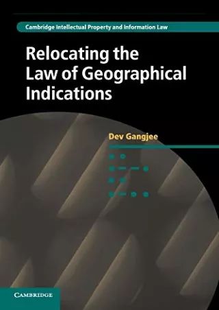 PDF/READ/DOWNLOAD Relocating the Law of Geographical Indications (Cambridge