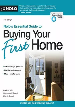 PDF_ Nolo's Essential Guide to Buying Your First Home epub