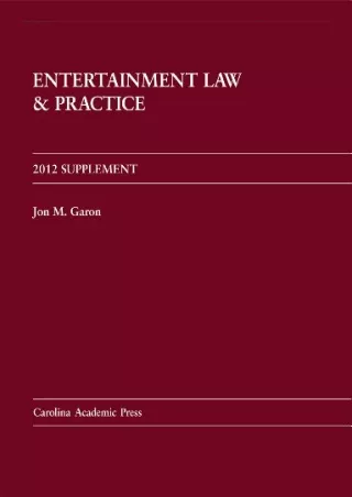 get [PDF] Download Entertainment Law and Practice 2012 Supplement free