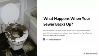 What Happens When Your Sewer Backs Up?