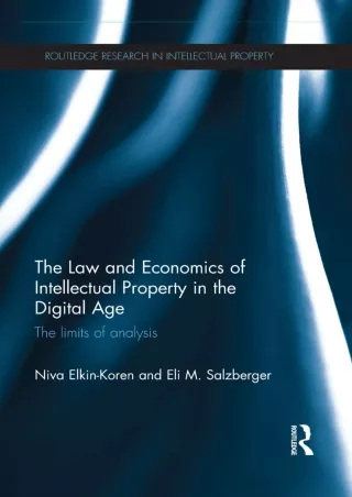 Read ebook [PDF] The Law and Economics of Intellectual Property in the Digi
